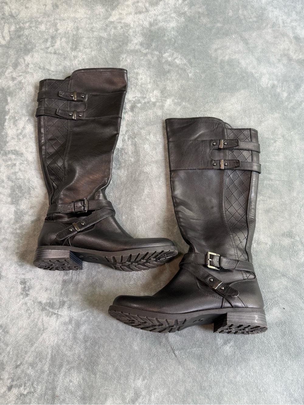 G by GUESS Black Knee-High Moto Riding Boots Size 8M